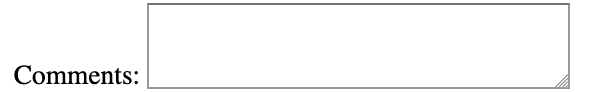 The comment message box as displayed in the browser view.