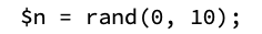 The rand() function can also take minimum and maximum parameters in PHP.