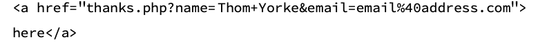 The result that contains a URL after passing them the encoded variables in PHP.