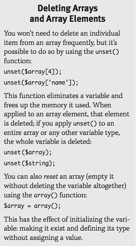 Deleting Arrays and Array Elements. 