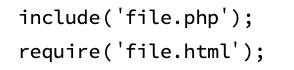 The PHP code that includes files to be attached with the document.