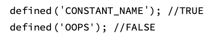 The PHP code that checks if the constants are defined or not.