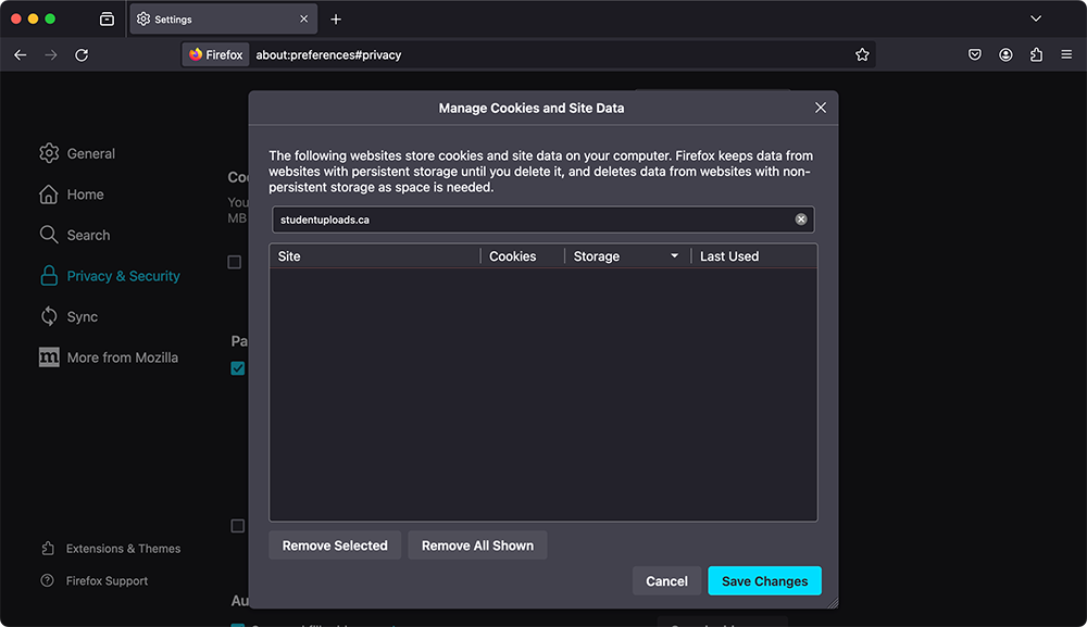 The setcookie() function alert as displayed in the browser view.