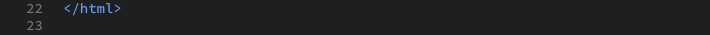 HTML closing tag as displayed in the editor view.