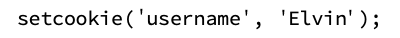 The setcookie() function example in PHP. 