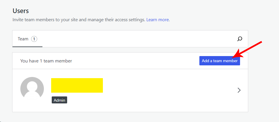 WordPress hosted account - add another team member.