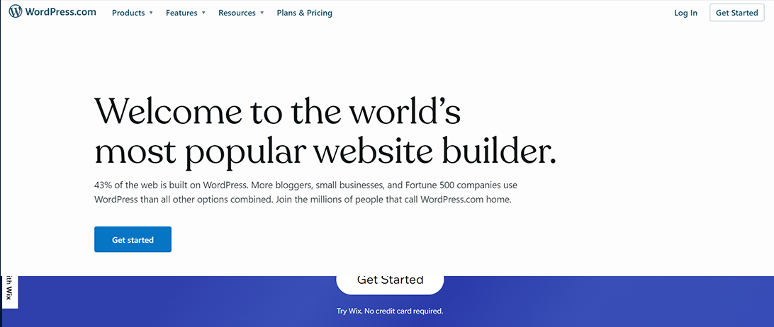 WordPress hosted website interface.